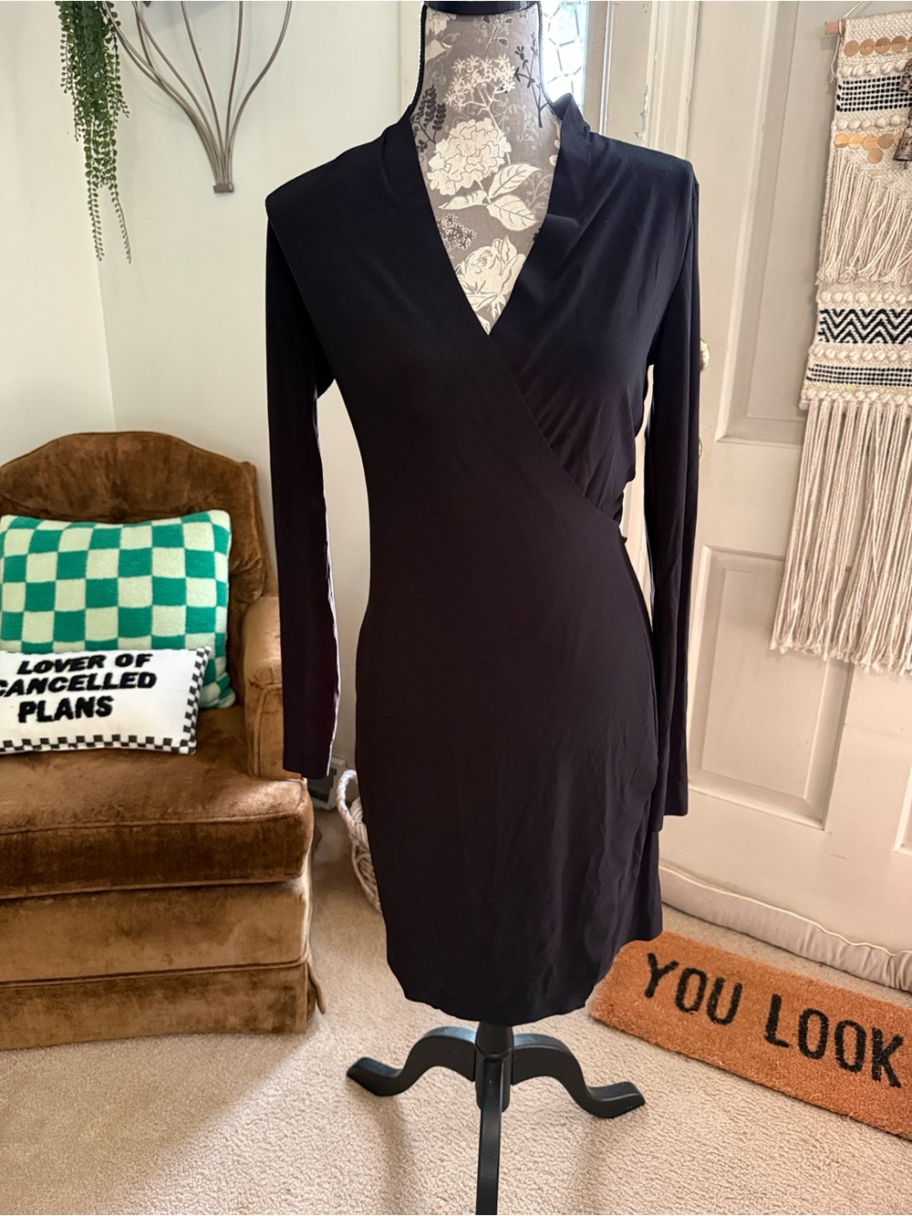 Norma Kamali Black Long Sleeve Dress